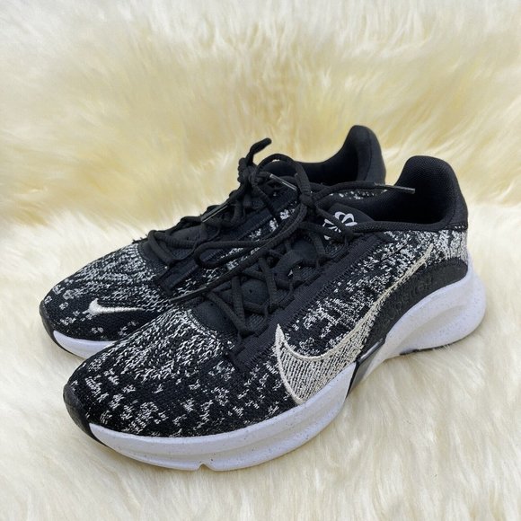 Nike Women's SuperRep Go 3 Flyknit NN Low Black Metallic Running Shoes NEW - Picture 1 of 6